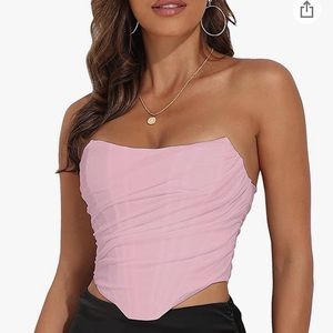 NWOT Pink Mesh Corset Top Size 6